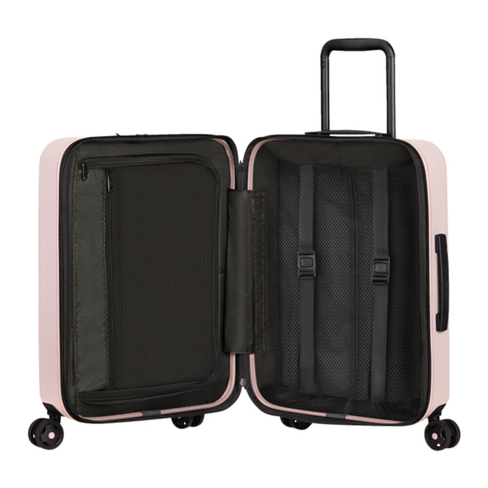 Samsonite 55Cm Exp Easy Access Cabin Spinner Stackd Rose Suitcase Carry on Heathrow Reserve Collect