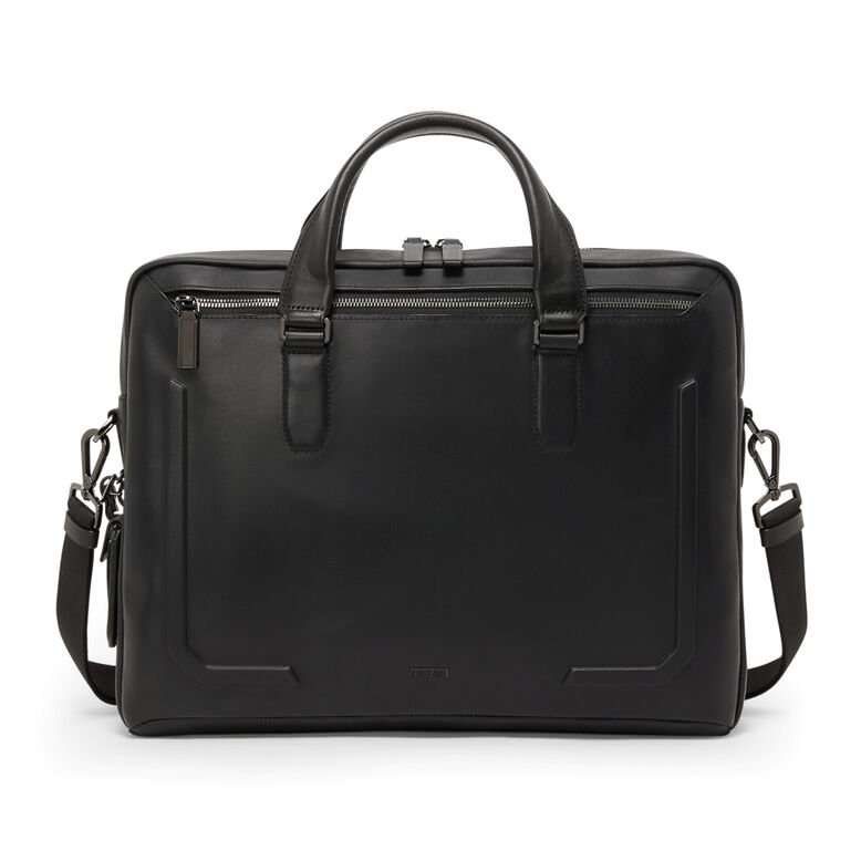 Avondale Top Zip Brief - Harrison Leather Black, , hi-res