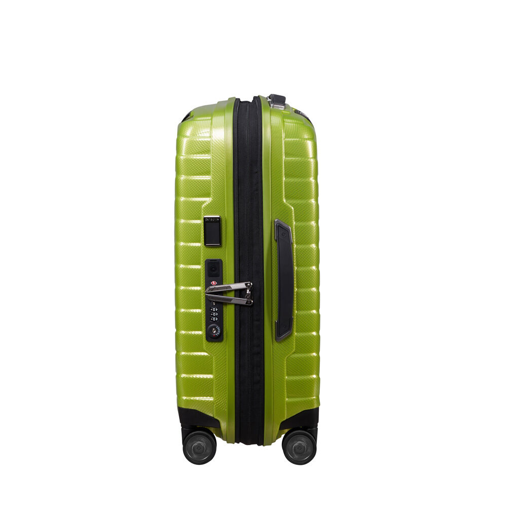 Samsonite 55cm Expandable Cabin Spinner Proxis Lime Suitcase Carry on Heathrow Reserve Collect