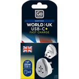 World To UK USB C Fast Charge - Adaptors Grey, , hi-res