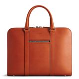 Palissy Slim Leather Briefcase Cognac/Grey, , hi-res