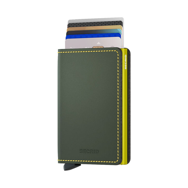 Slim Wallet - Matte Wallets Green &amp; Lime Green, , hi-res