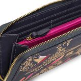 Large Zip Around Purse - Smoke Blue Playing Birds , , hi-res