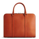 Palissy Slim Leather Briefcase Cognac/Grey, , hi-res