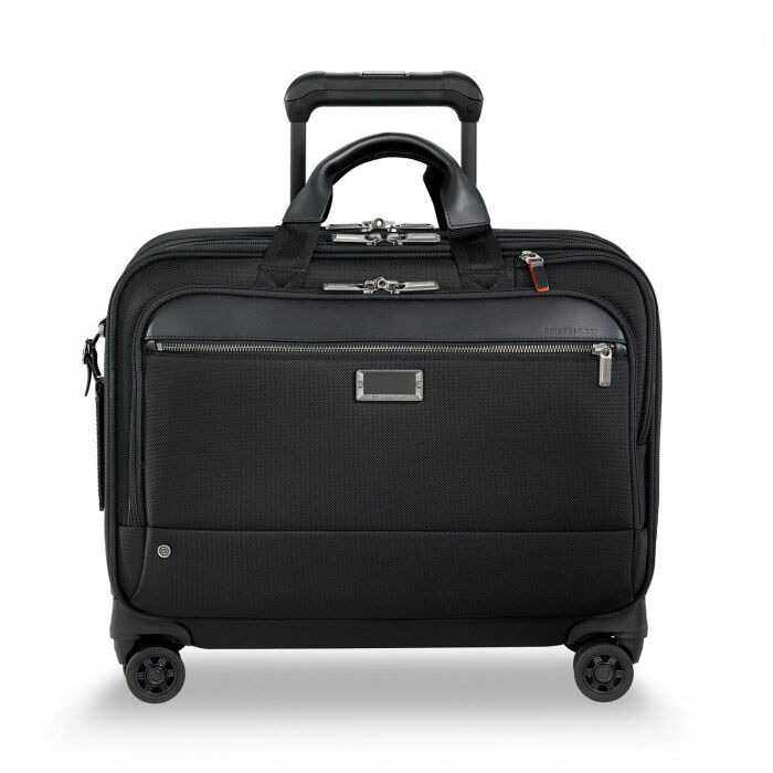 Briggs Riley Large Spinner Briefcase At Work Black Suitcase Carry on Heathrow Reserve Collect