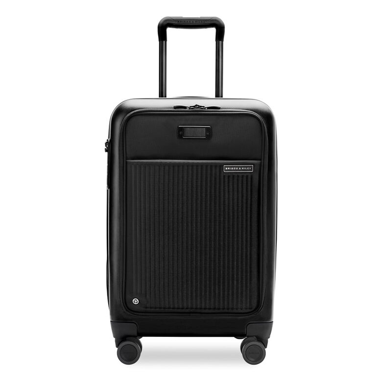56cm Front Pocket Carry On Spinner Suitcase - Sympatico 3.0 Black, , hi-res