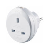 625 UK-EU Adaptor With USB - Adaptors Assorted, , hi-res