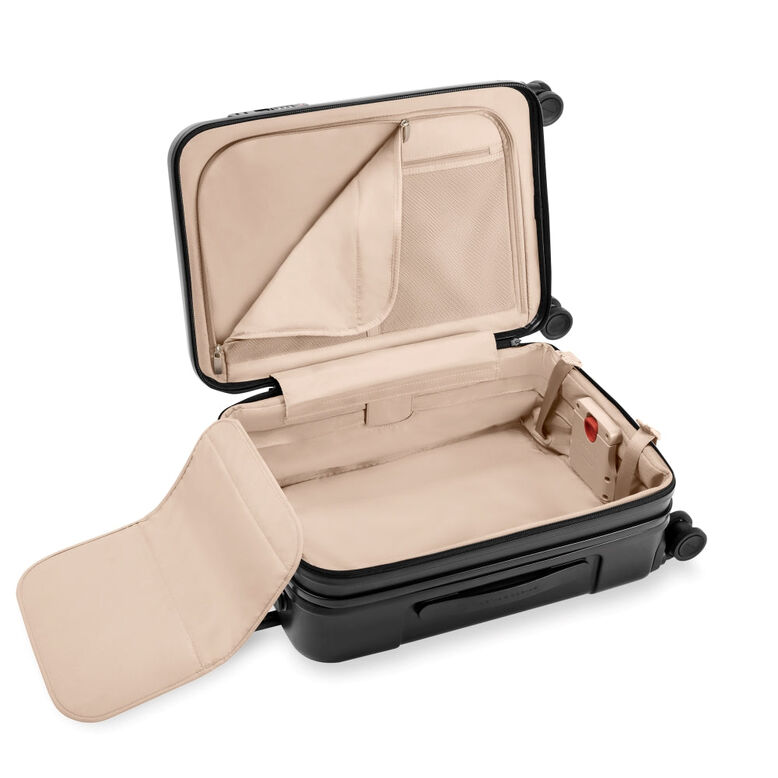 56cm Front Pocket Carry On Spinner Suitcase - Sympatico 3.0 Black, , hi-res