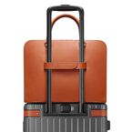 Leather Suitcase Smart Holder Attachment Strap Cognac