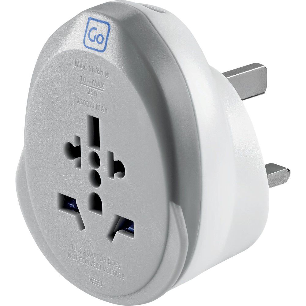 World To UK Travel Adapter - Earthed Power Converter For International Travel