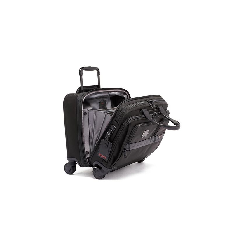 Deluxe 4 Wheel Laptop Briefcase 35.5cm - Alpha 3 Black, , hi-res