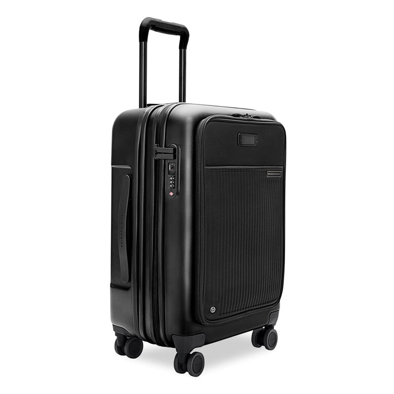 56cm Front Pocket Carry On Spinner Suitcase - Sympatico 3.0 Black, , hi-res