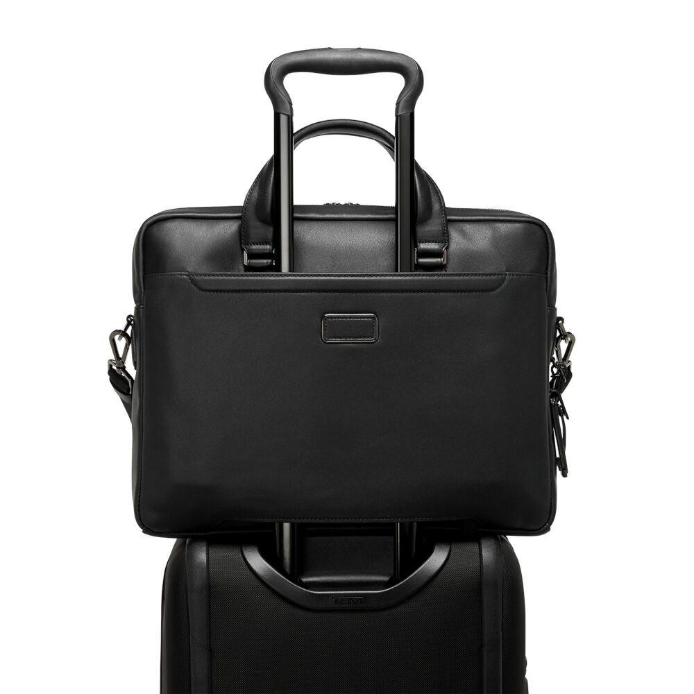 Tumi Avondale Top Zip Brief - Harrison Leather Black Holdall