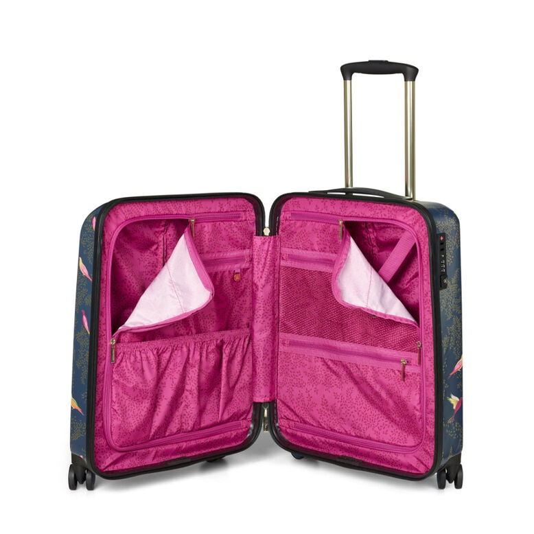 Small Trolley Spinner Suitcase - Smokey Blue Birds, , hi-res
