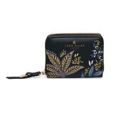 Small Zip Around Purse - Black Botanic, , hi-res