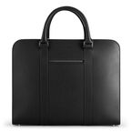 Palissy Double - Wide Leather Briefcase Black/Grey