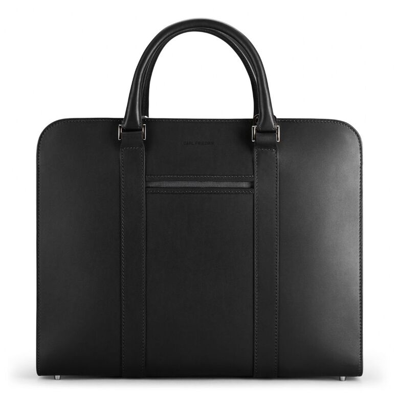 Palissy Double - Wide Leather Briefcase Black/Grey, , hi-res