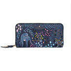 Large Zip Around Purse -Midnight Leopard