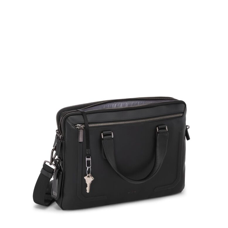Sycamore Slim Briefcase - Harrison Leather Black, , hi-res