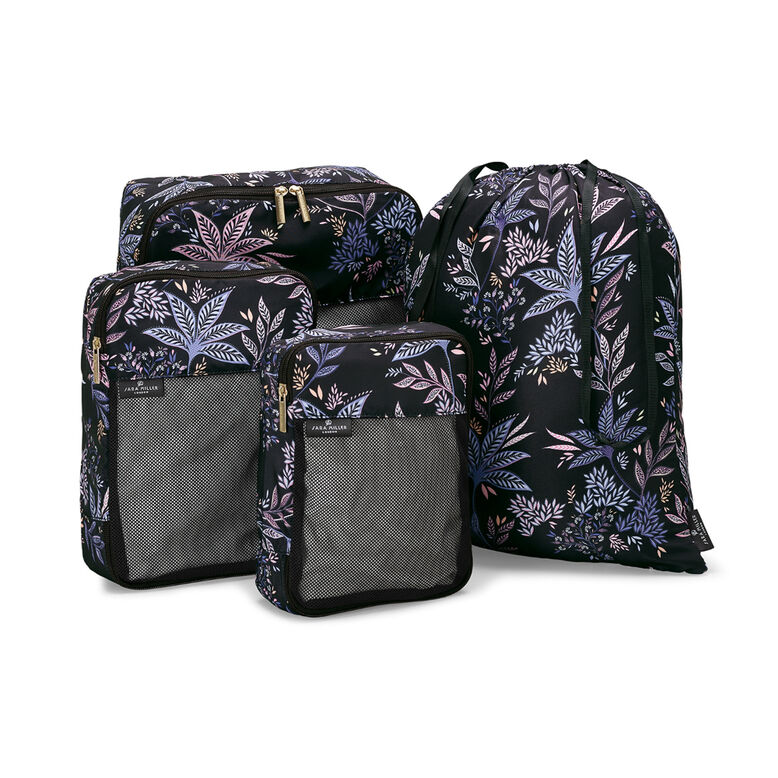 Packing Cube Set - Black Botanic, , hi-res