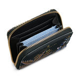 Small Zip Around Purse - Black Botanic, , hi-res