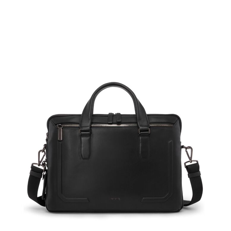 Sycamore Slim Briefcase - Harrison Leather Black, , hi-res