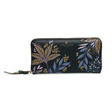 Large Zip Around Purse - Black Botanic, , hi-res