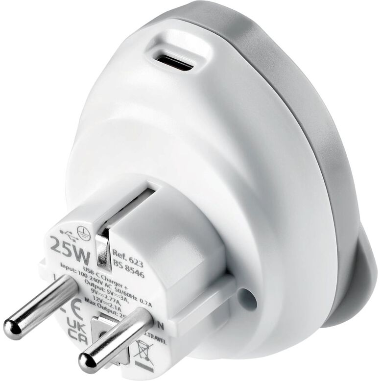 World To EU USB C Fast Charge - Adaptors Grey, , hi-res