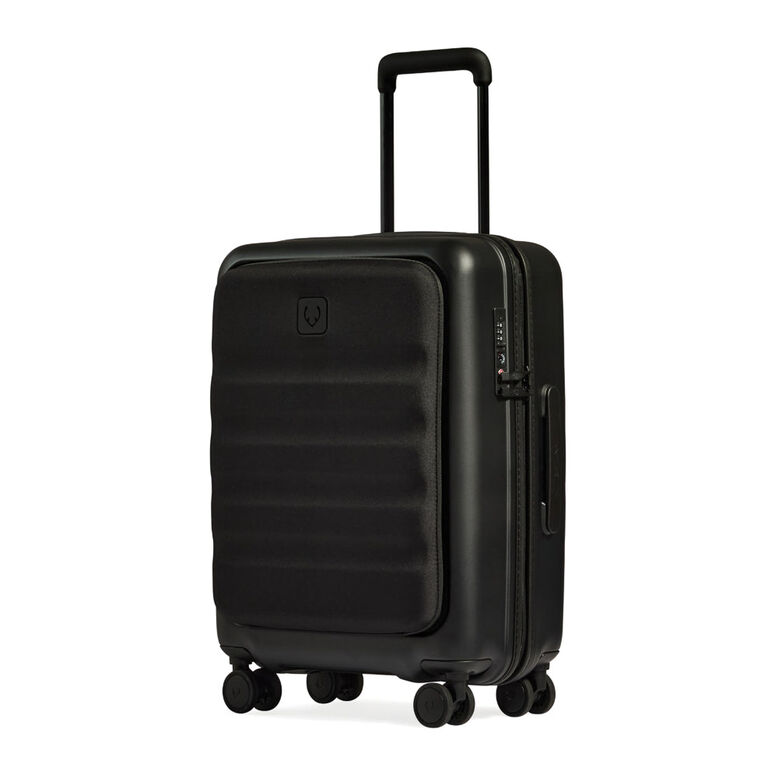 55cm Cabin Suitcase With Pocket - Icon Stripe Black, , hi-res