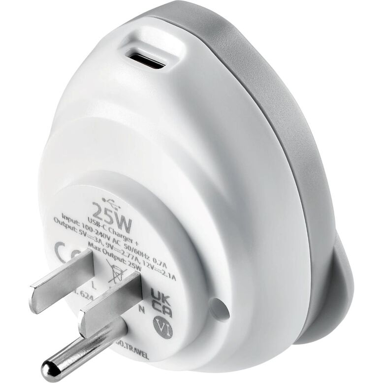 World To USA USB C Fast Charge - Adaptors Grey, , hi-res