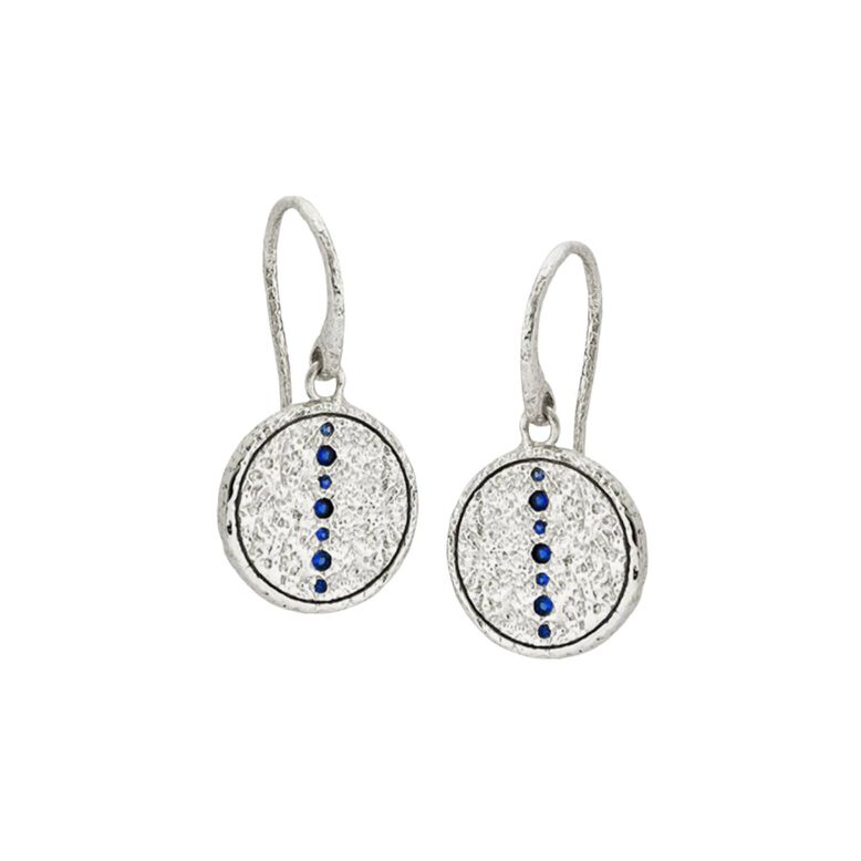 Silver Coin Disc Drop Earrings, , hi-res
