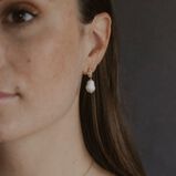 Gold Pearl Lichen Drop Earrings, , hi-res