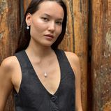 Pearl Lichen Silver Necklace, , hi-res
