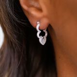 Sparkly Cloud Silver Hoop Earrings, , hi-res