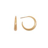 Brushed Gold Medium Tapered Hoop Earrings, , hi-res
