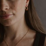 Brushed Gold Medium Tapered Hoop Earrings, , hi-res