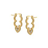 Sparkly Cloud Gold Hoop Earrings, , hi-res