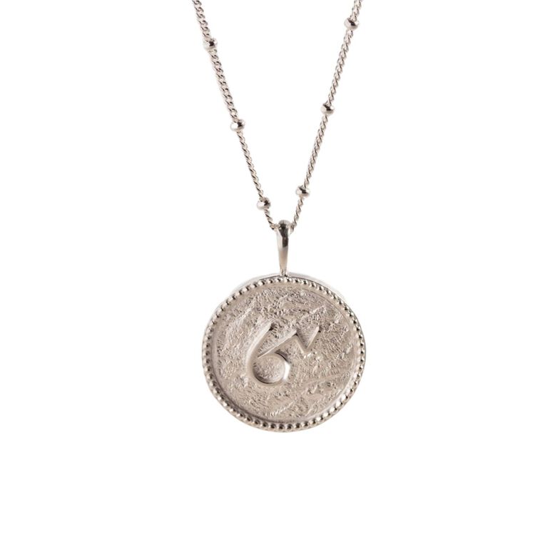Brave Shorthand Silver Coin Necklace&nbsp;, , hi-res