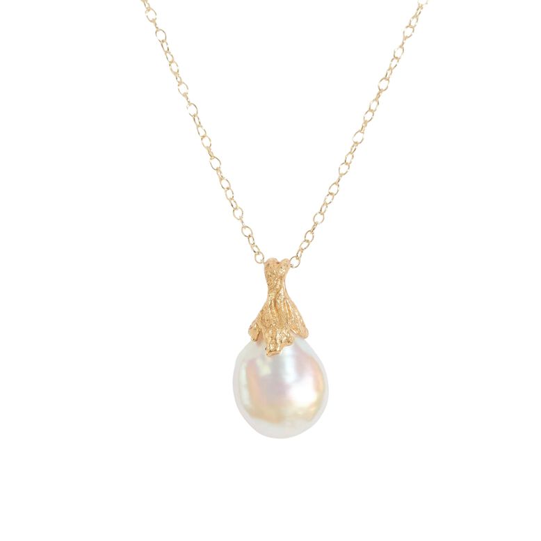 Pearl Lichen Gold Necklace, , hi-res