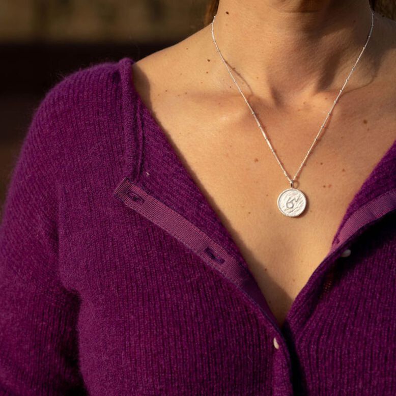 Brave Shorthand Silver Coin Necklace&nbsp;, , hi-res