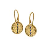 Gold Coin Disc Drop Earrings, , hi-res