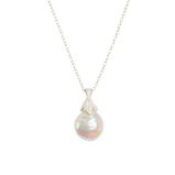 Pearl Lichen Silver Necklace, , hi-res