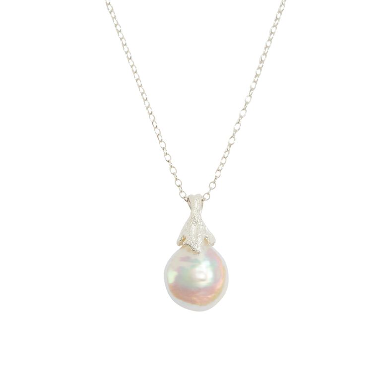 Pearl Lichen Silver Necklace, , hi-res