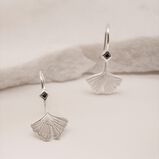 Ginkgo Leaf Silver Earrings, , hi-res
