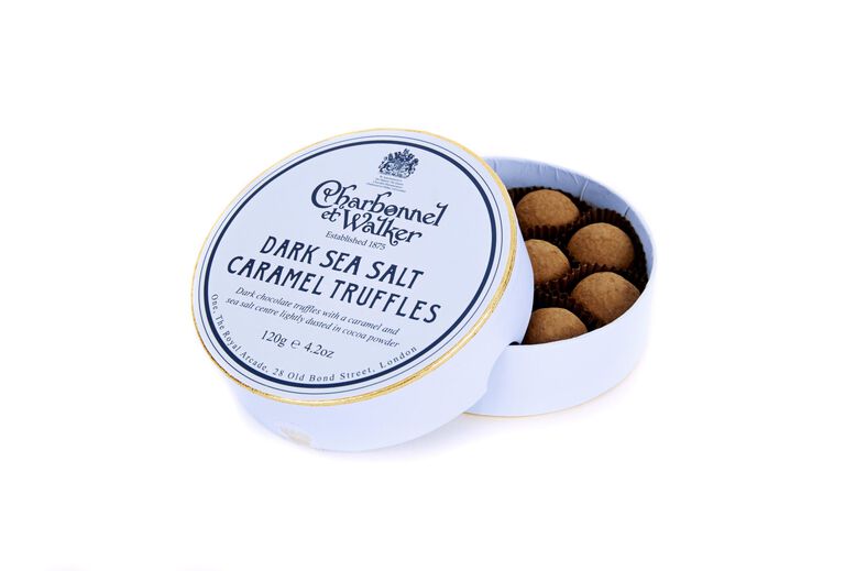 Charbonnel and Walker Dark Sea Salt Caramel Truffles 120G, , hi-res