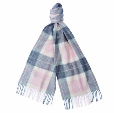 Barbour tartan scarf pink-grey tartan