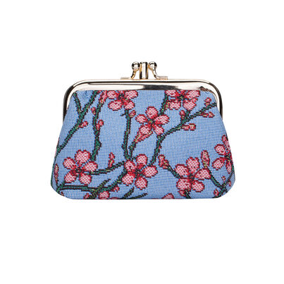 V&amp;a woven tapestry frame purse-blossom and swallow, , hi-res