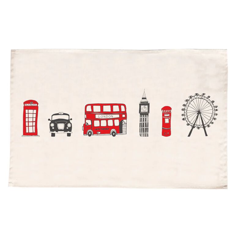 VICTORIA EGGS London Skyline Tea Towel, , hi-res