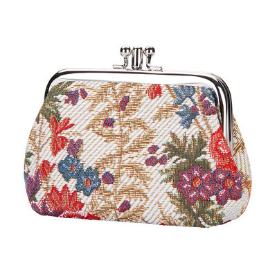 V&a woven tapestry frame purse-flower meadow