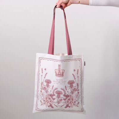 VICTORIA EGGS Queen Elizabeth II Commemorative Canvas Bag